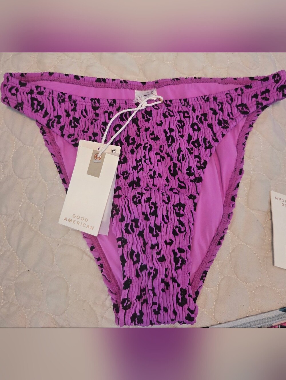 NWT Good American bikini bottom in the Lollipop Leopard Size S/M
